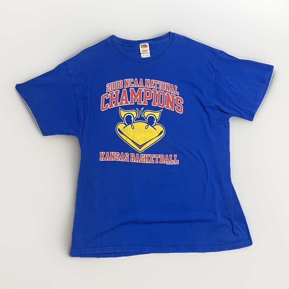 Kansas Jayhawks T-Shirt Medium. 2008 NCAA Basketball National Champions Y2K.